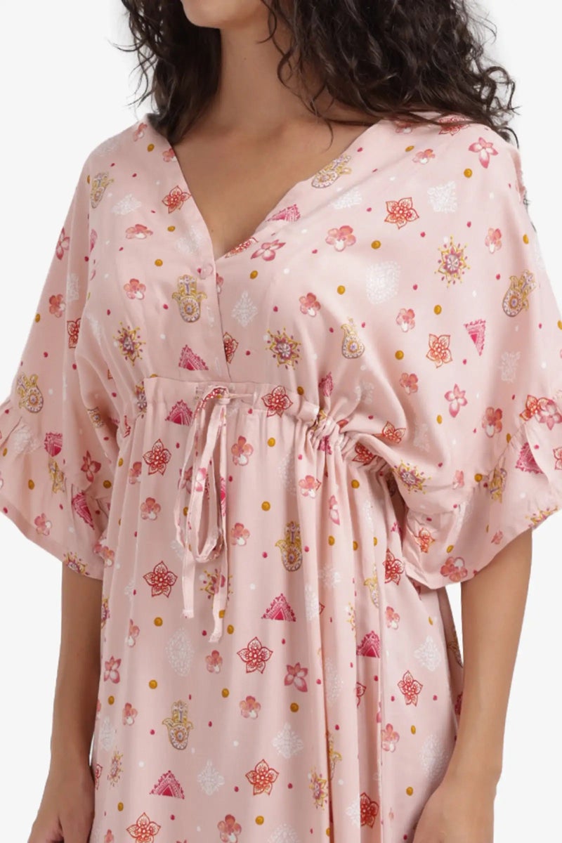 Carina Printed Tie-Back Nightgown - Image 4